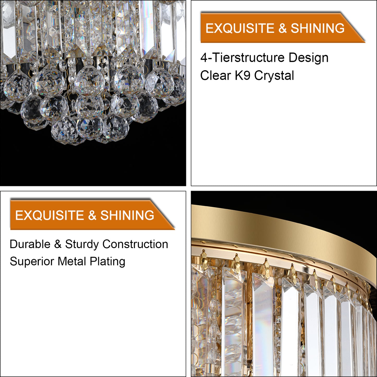 Gold luxury modern style crystal lights,large ceiling chandeliers,dining room,living room,bedroom (Bulb Not Included)