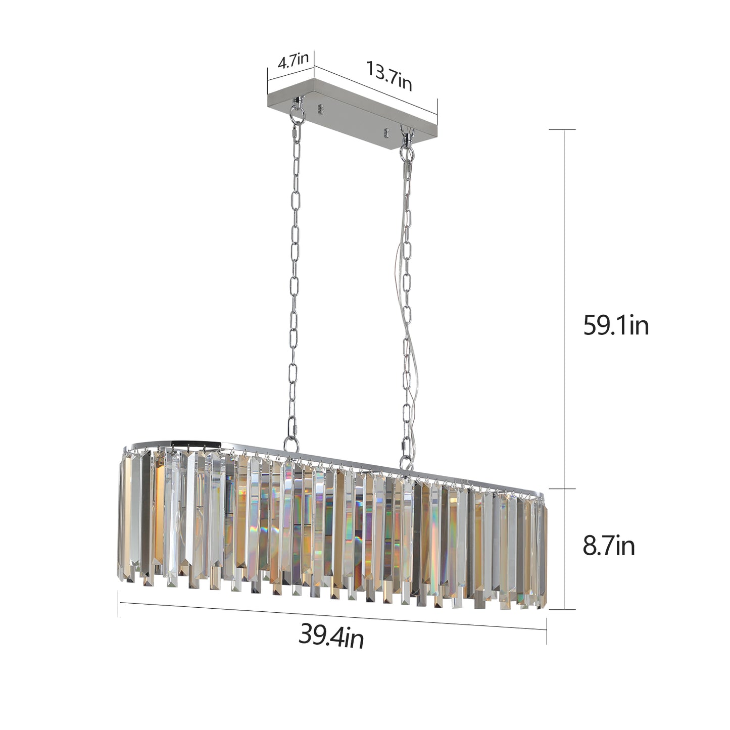 Modern Oval Crystal ceiling chandelier Luxury Home Decor Light Fixture (No Bulbs)