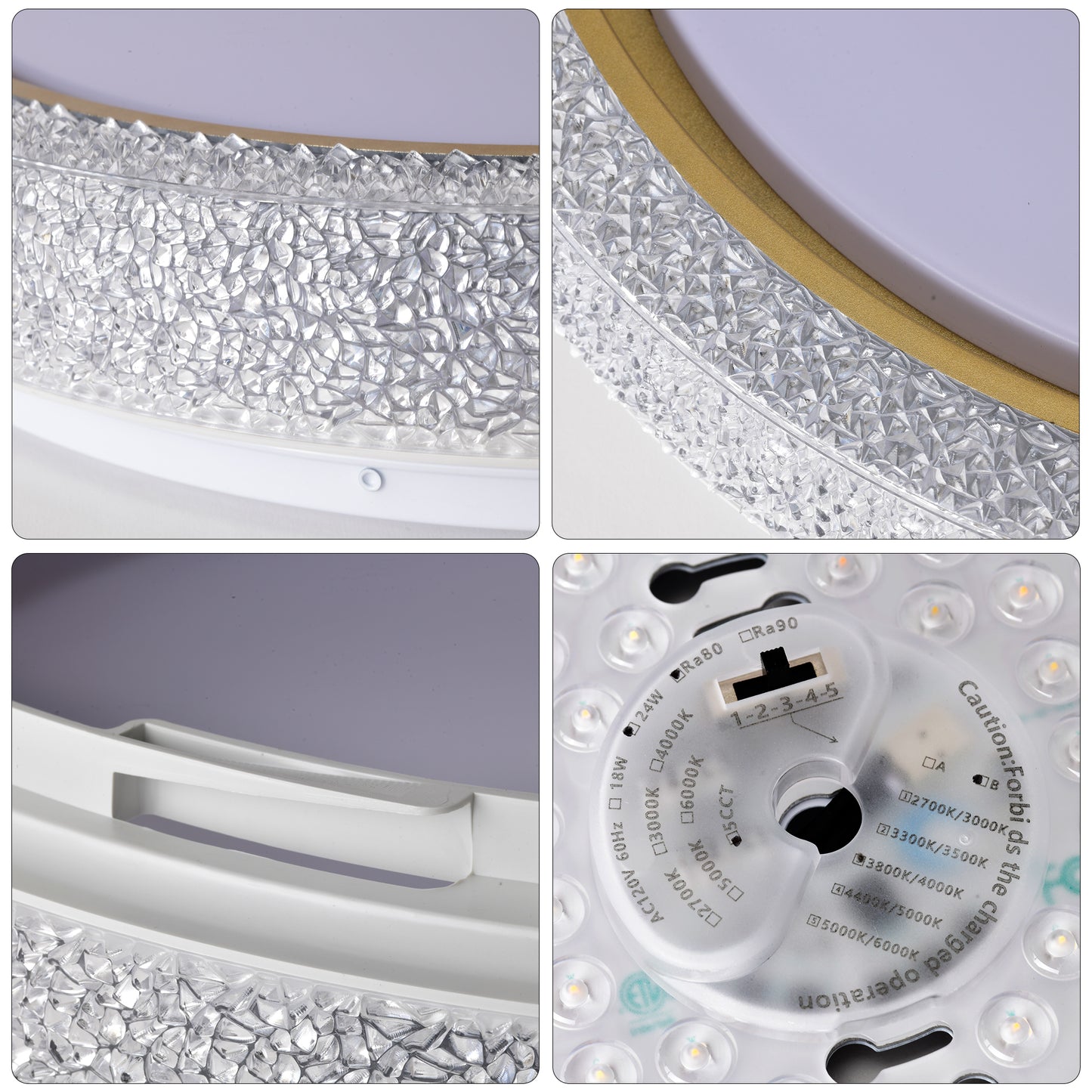 LED Flush Mount Ceiling Light Fixture, 19.69in 36W,3600LM, 5 CCT Colors 2700K 3000K 3500K 4000K 5000K, Dimmable Modern Flush Mount Light Fixture for Bedroom Bathroom Hallway