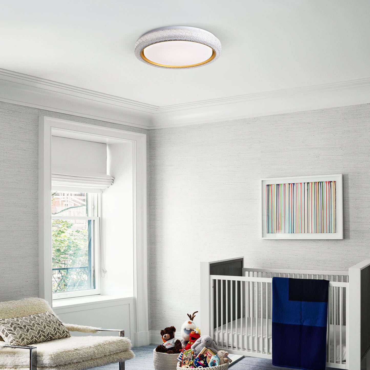 LED Flush Mount Ceiling Light Fixture, 19.69in 36W,3600LM, 5 CCT Colors 2700K 3000K 3500K 4000K 5000K, Dimmable Modern Flush Mount Light Fixture for Bedroom Bathroom Hallway