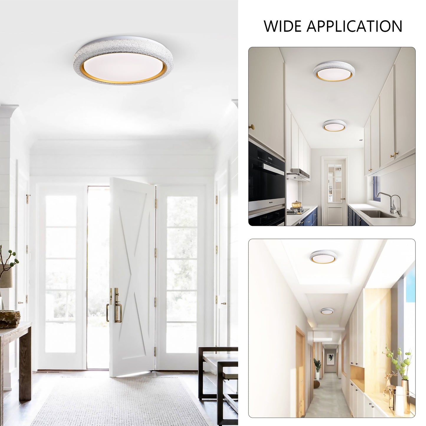 LED Flush Mount Ceiling Light Fixture, 19.69in 36W,3600LM, 5 CCT Colors 2700K 3000K 3500K 4000K 5000K, Dimmable Modern Flush Mount Light Fixture for Bedroom Bathroom Hallway