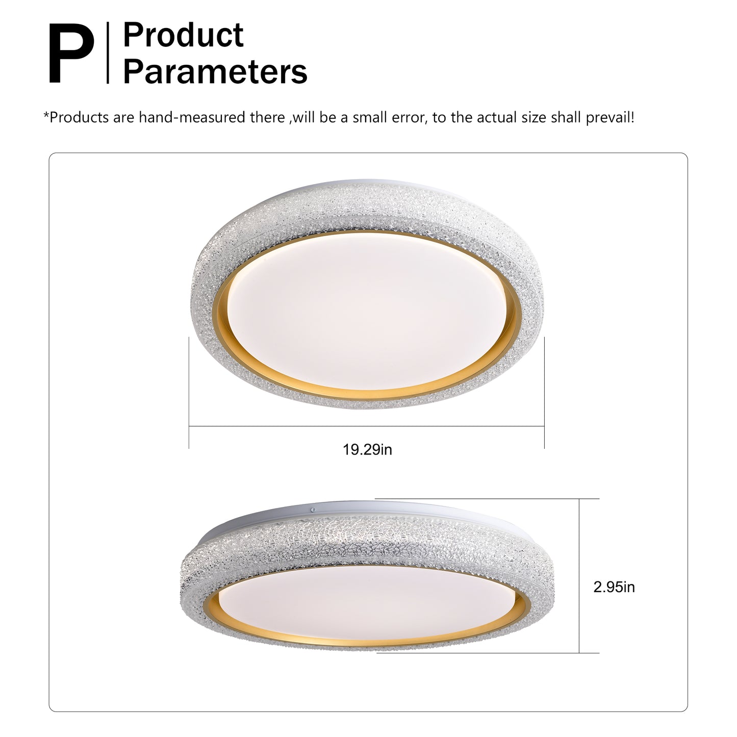 LED Flush Mount Ceiling Light Fixture, 19.69in 36W,3600LM, 5 CCT Colors 2700K 3000K 3500K 4000K 5000K, Dimmable Modern Flush Mount Light Fixture for Bedroom Bathroom Hallway