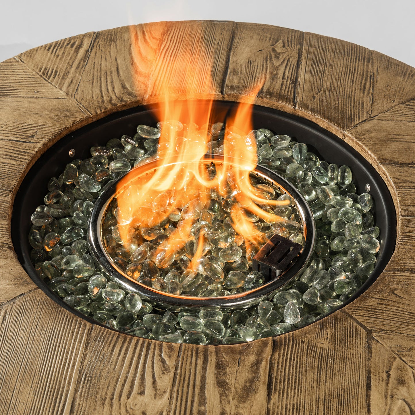 30inch Round Fire Pit Table Propane Fire Table with Lava Rocks