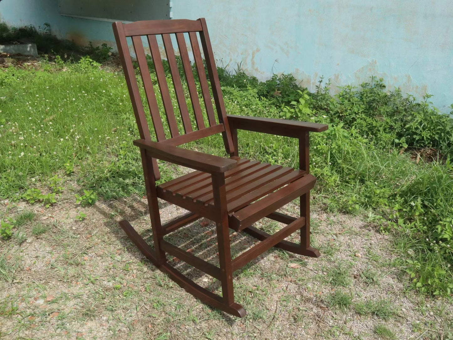 Acacia Wood Outdoor Rocking Chiar, Patio Rocker for Front Porch, Deck, Indoor