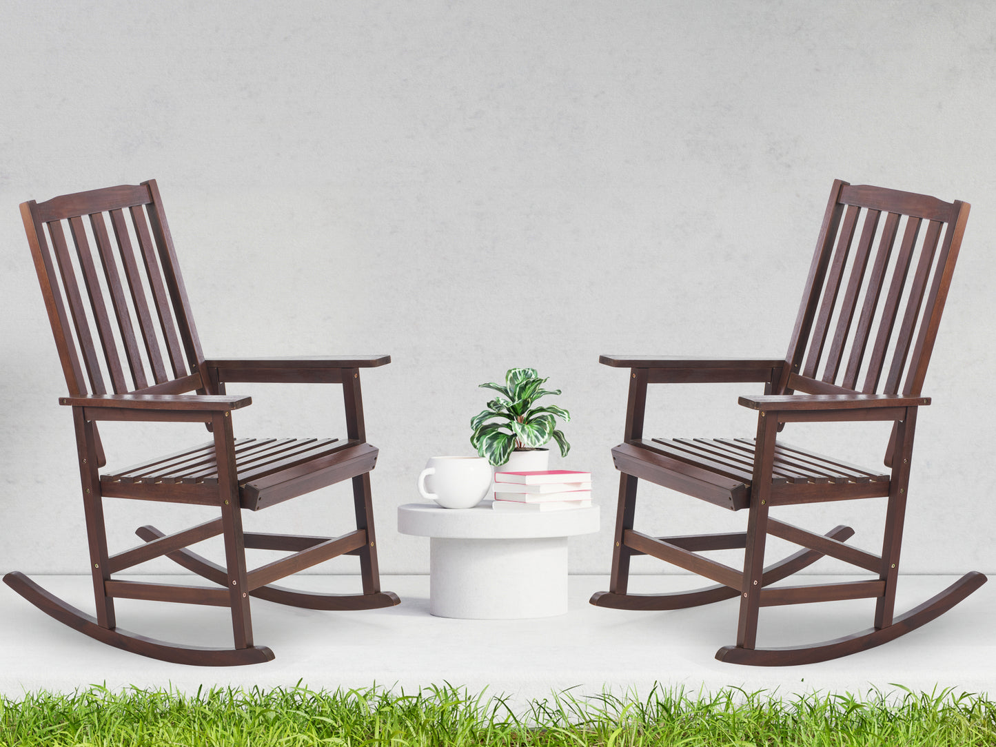 Acacia Wood Outdoor Rocking Chiar, Patio Rocker for Front Porch, Deck, Indoor