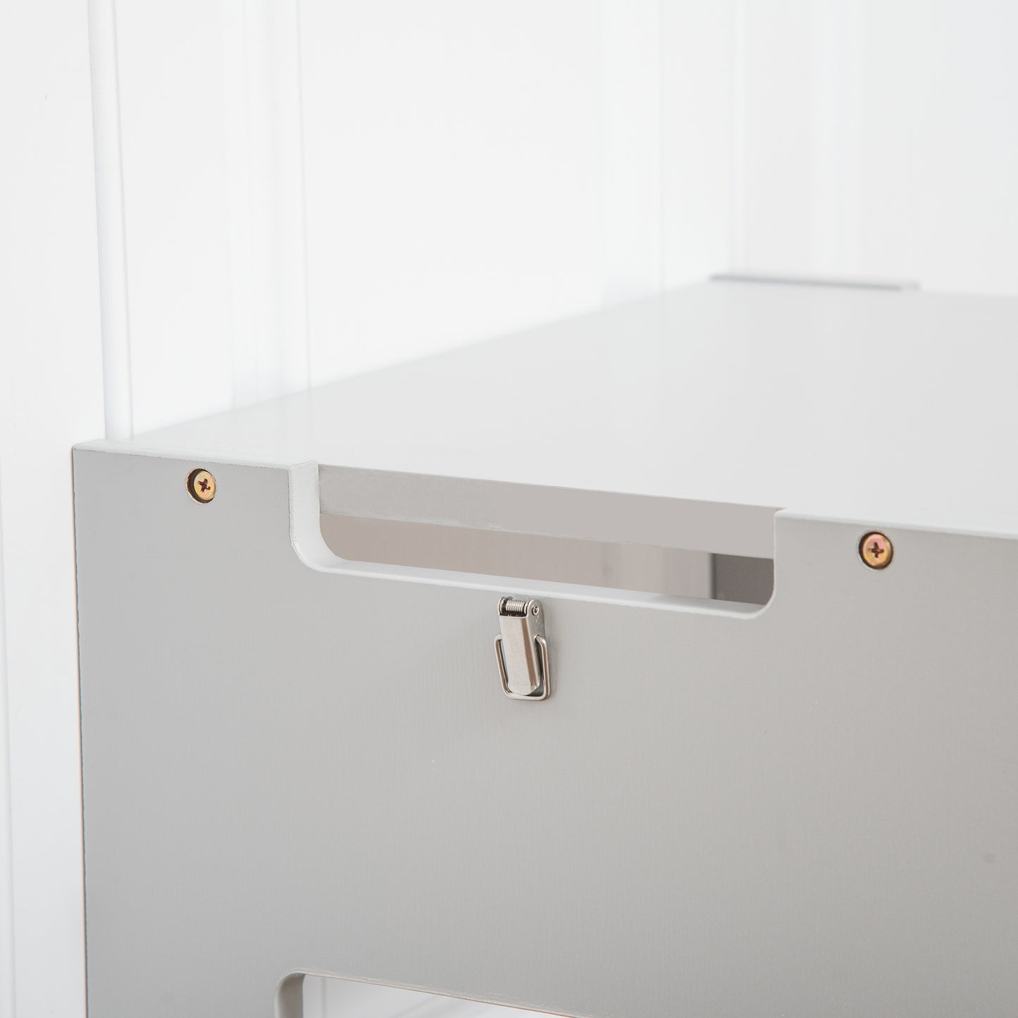 Qaba Kids Kitchen Step Stool, 2 in 1 Kitchen Table Set Toddler Standing Tower with Chalkboard, Safety Rail for Kitchen, Bathroom, Bedroom, Gray