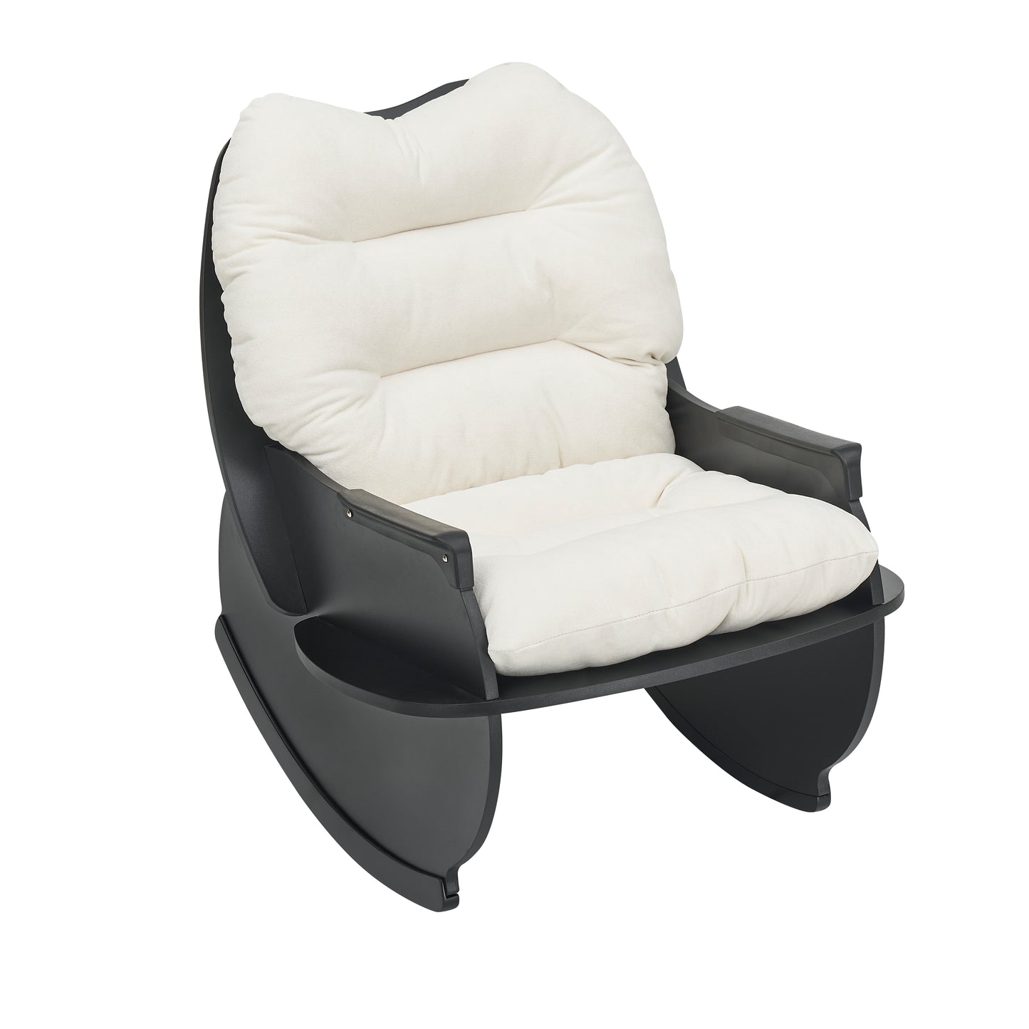 30.31 inches beige Rocking chair, single seat, balcony casual comfort seat, suitable for senior children, adult lunch chair