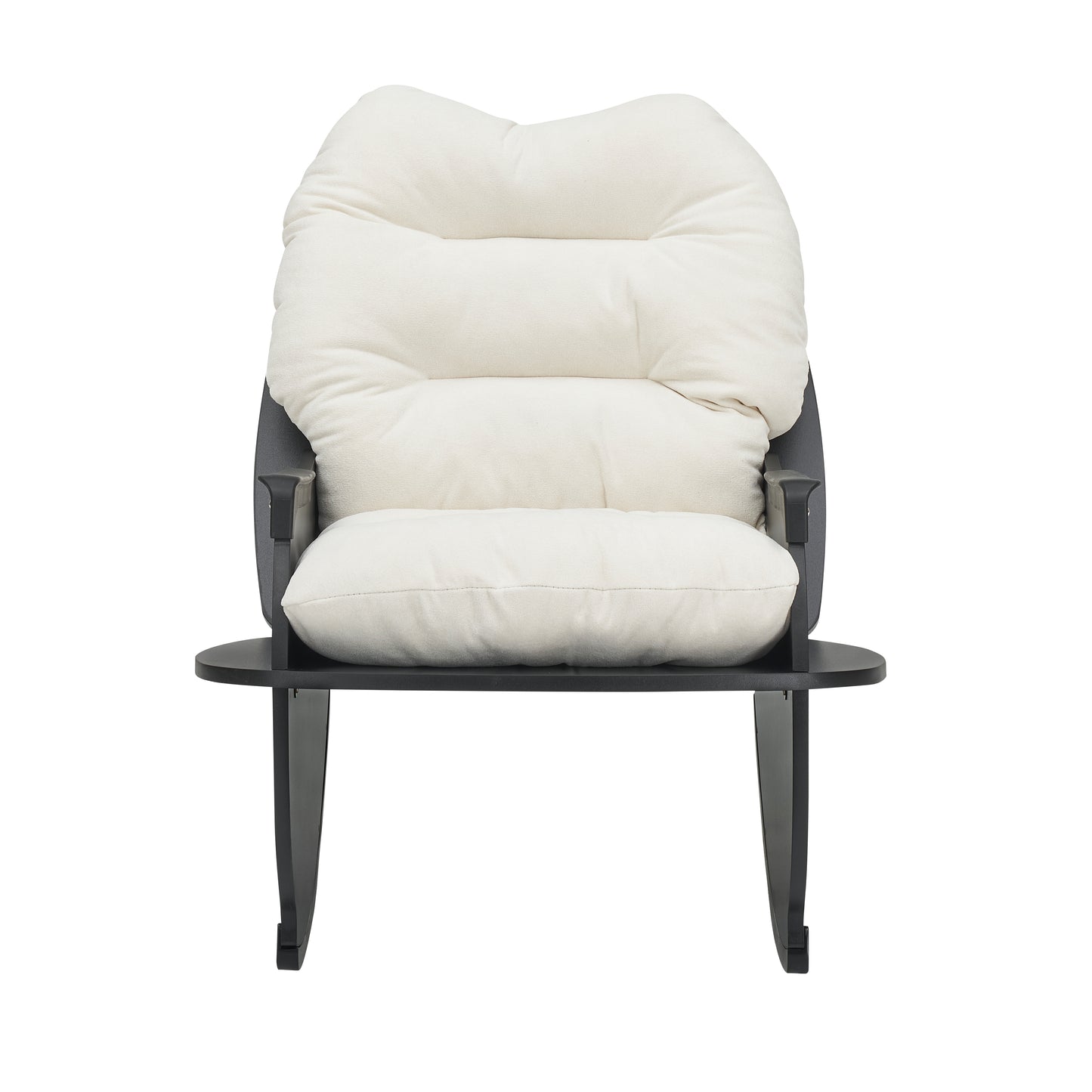 30.31 inches beige Rocking chair, single seat, balcony casual comfort seat, suitable for senior children, adult lunch chair