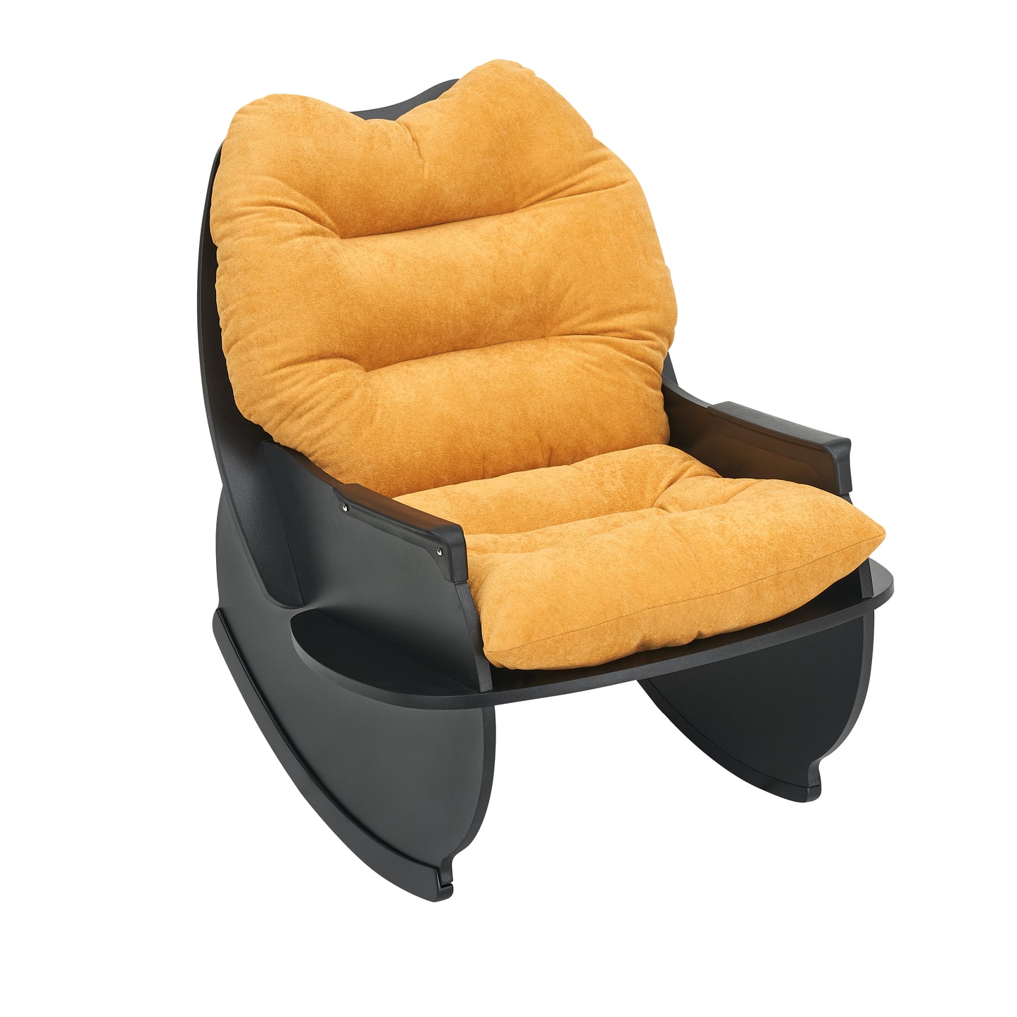 30.31 inches yellow Rocking chair, single seat, balcony casual comfort seat, suitable for senior children, adult lunch chair