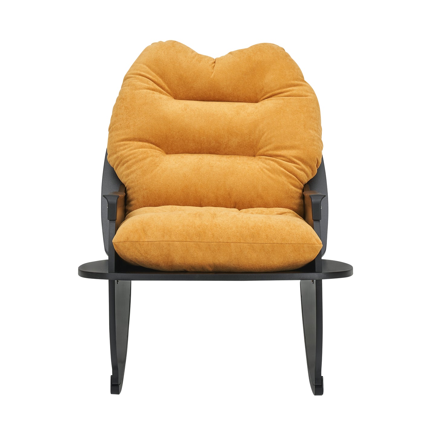 30.31 inches yellow Rocking chair, single seat, balcony casual comfort seat, suitable for senior children, adult lunch chair