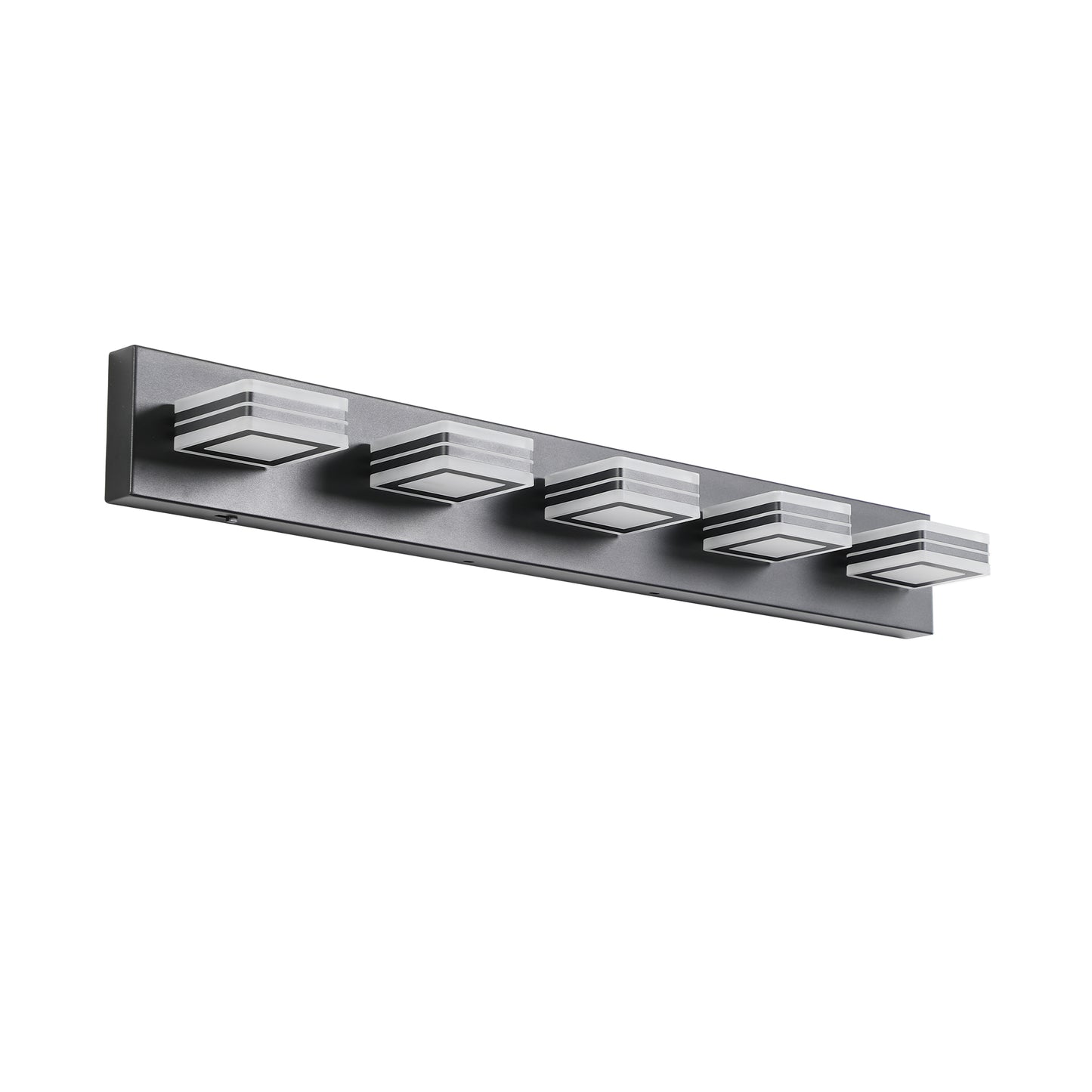 34" Modern 5-Light LED Vanity Light - Sleek Bathroom Wall Fixture, Iron & Acrylic, Dimmable & Energy-Efficient, Ideal for Mirror Lighting