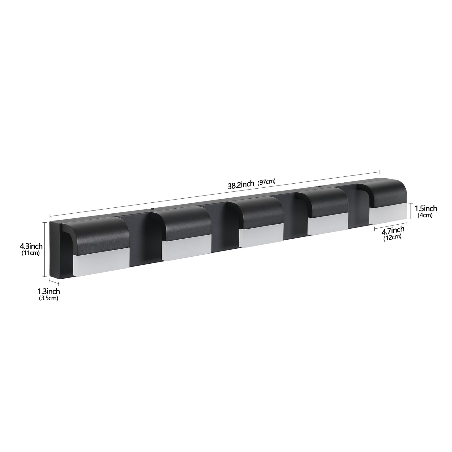 Modern Bathroom Vanity Lighting 5-Light LED Vanity Lights Over Mirror Bath Wall Lighting
