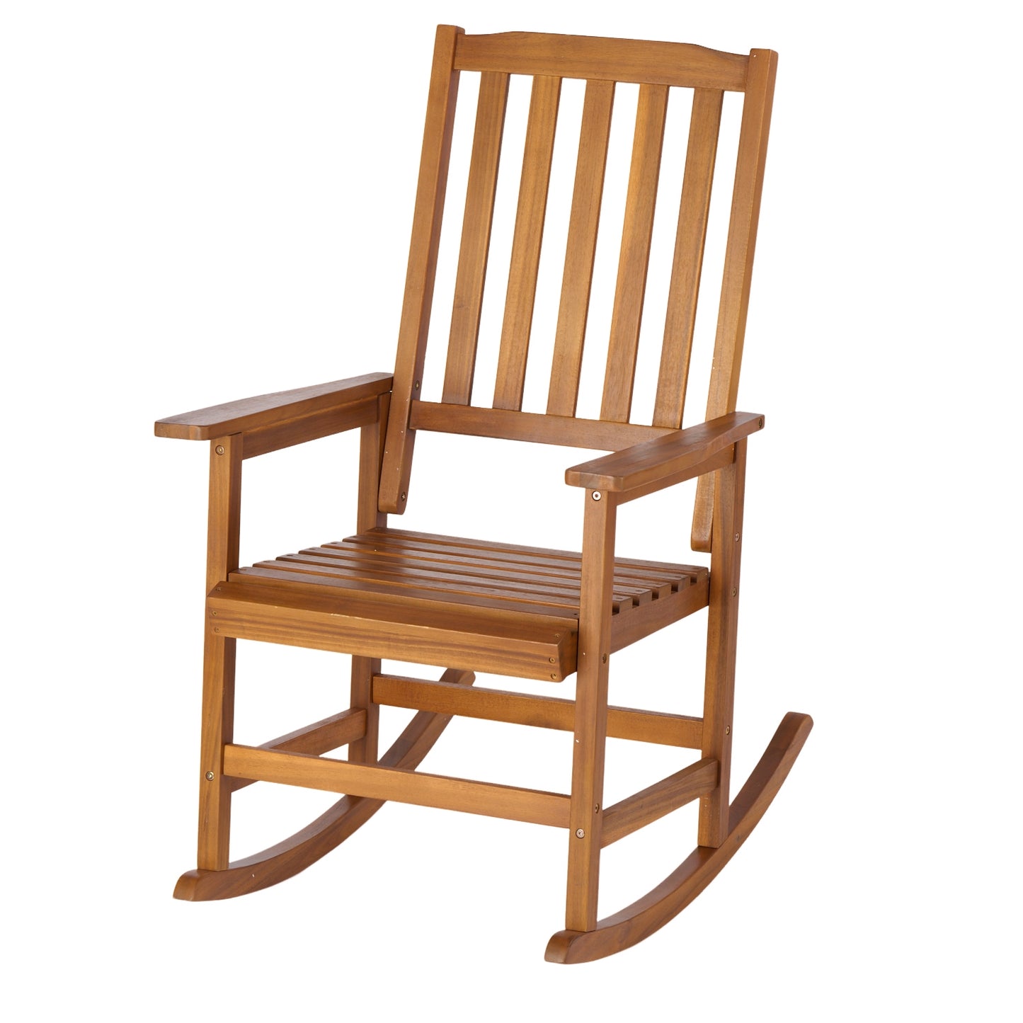 Acacia Wood Outdoor Rocking Chiar, Patio Rocker for Front Porch, Deck, Indoor