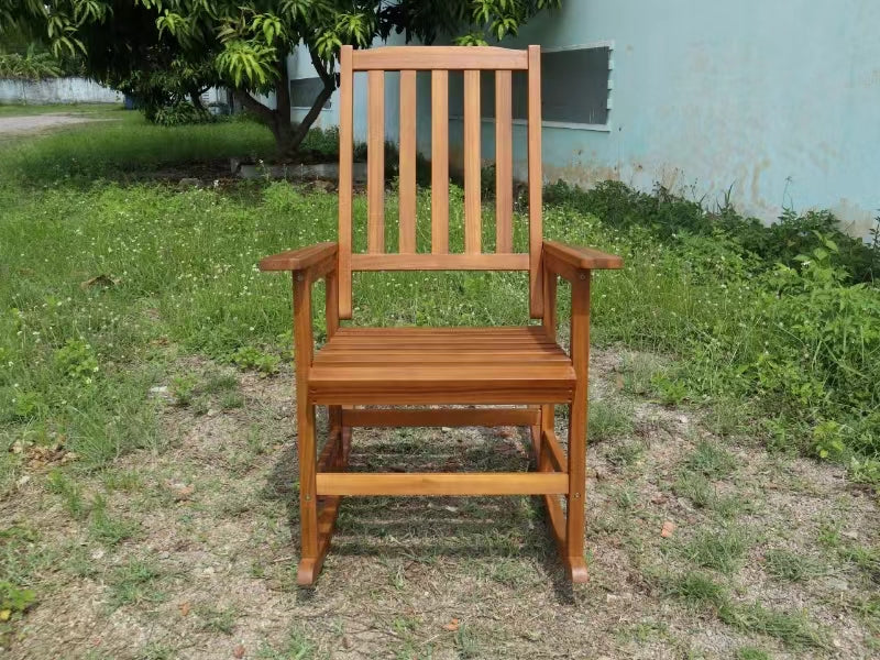 Acacia Wood Outdoor Rocking Chiar, Patio Rocker for Front Porch, Deck, Indoor
