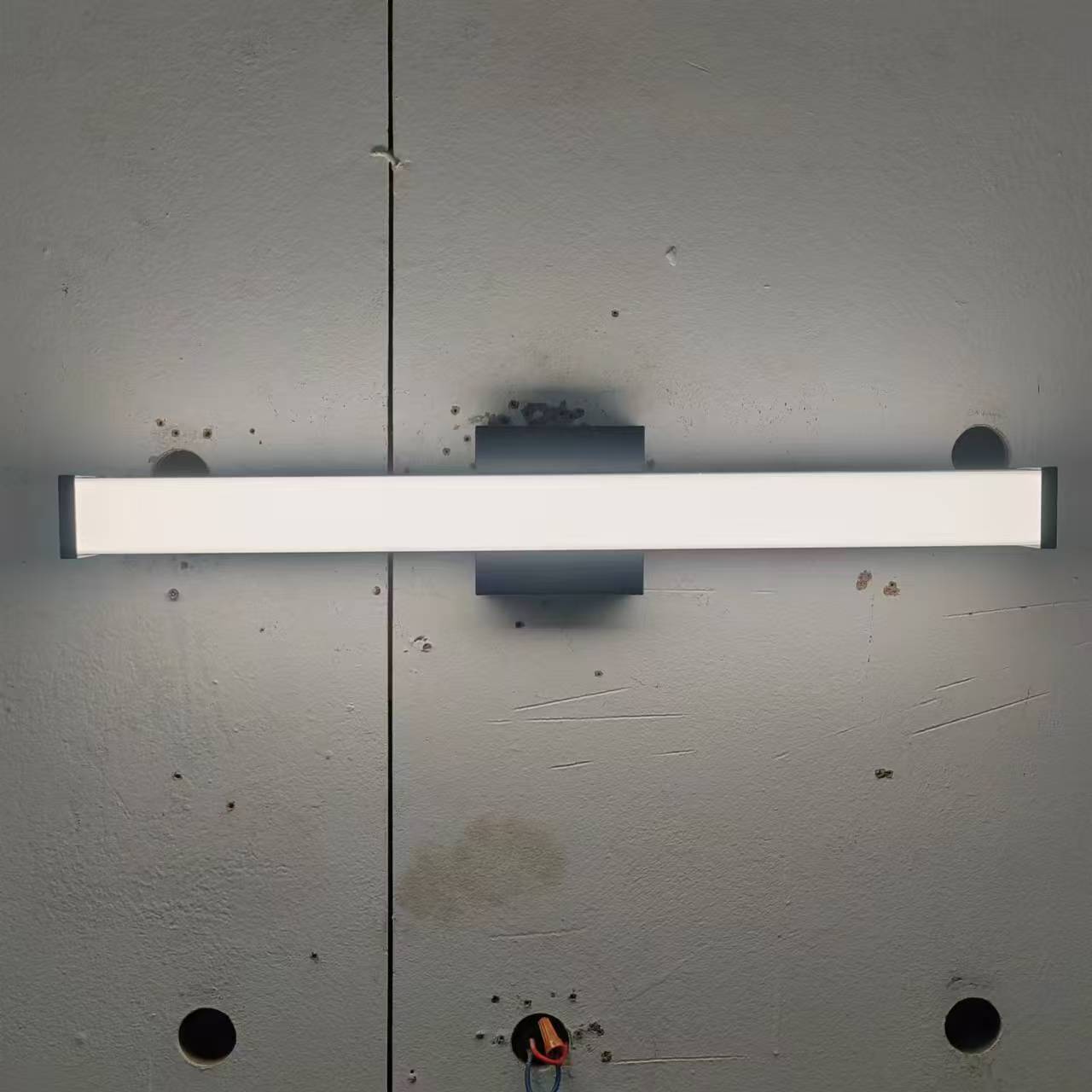 LED 24 Inch 14w 5CCT Dimming Wall Light, Iron Aluminum Acrylic Wall-Mounted Lighting Fixtures, Matte Black Bathroom Vanity Light Over Mirror
