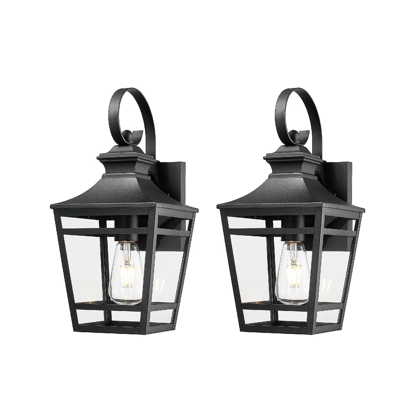 Large Outdoor Wall Lights for House, 16.5inch Exterior Lighting Fixtures Wall Mount Outdoor Porch Lights Waterproof Black Outdoor Sconce Lights with Clear Glass for Patio Hallway Garage (2 pack)
