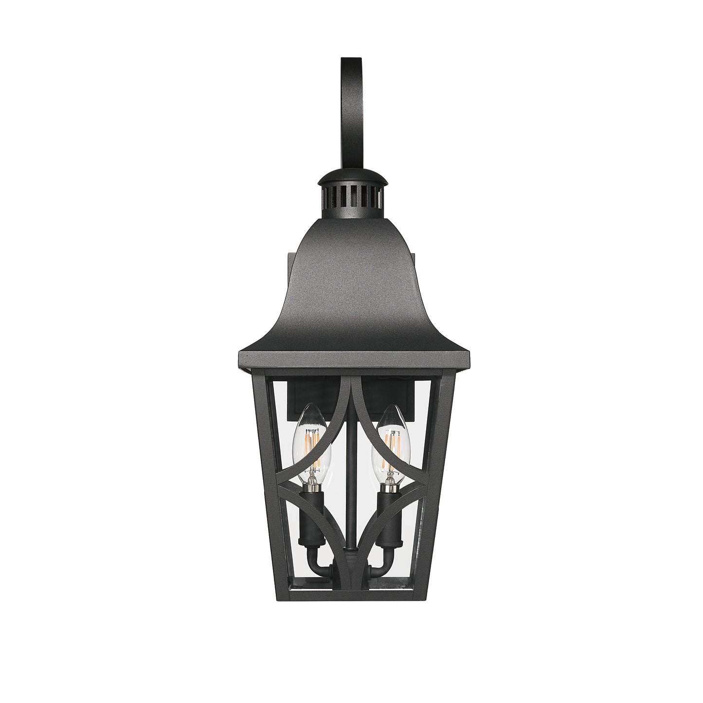 Outdoor Wall Light Fixtures, Waterproof Exterior Wall Sconce Porch Lights, Matte Black Outdoor Wall Lantern with Clear Glass, Outside Wall Mount Lighting for House, Garage, Front Door (1 pack)