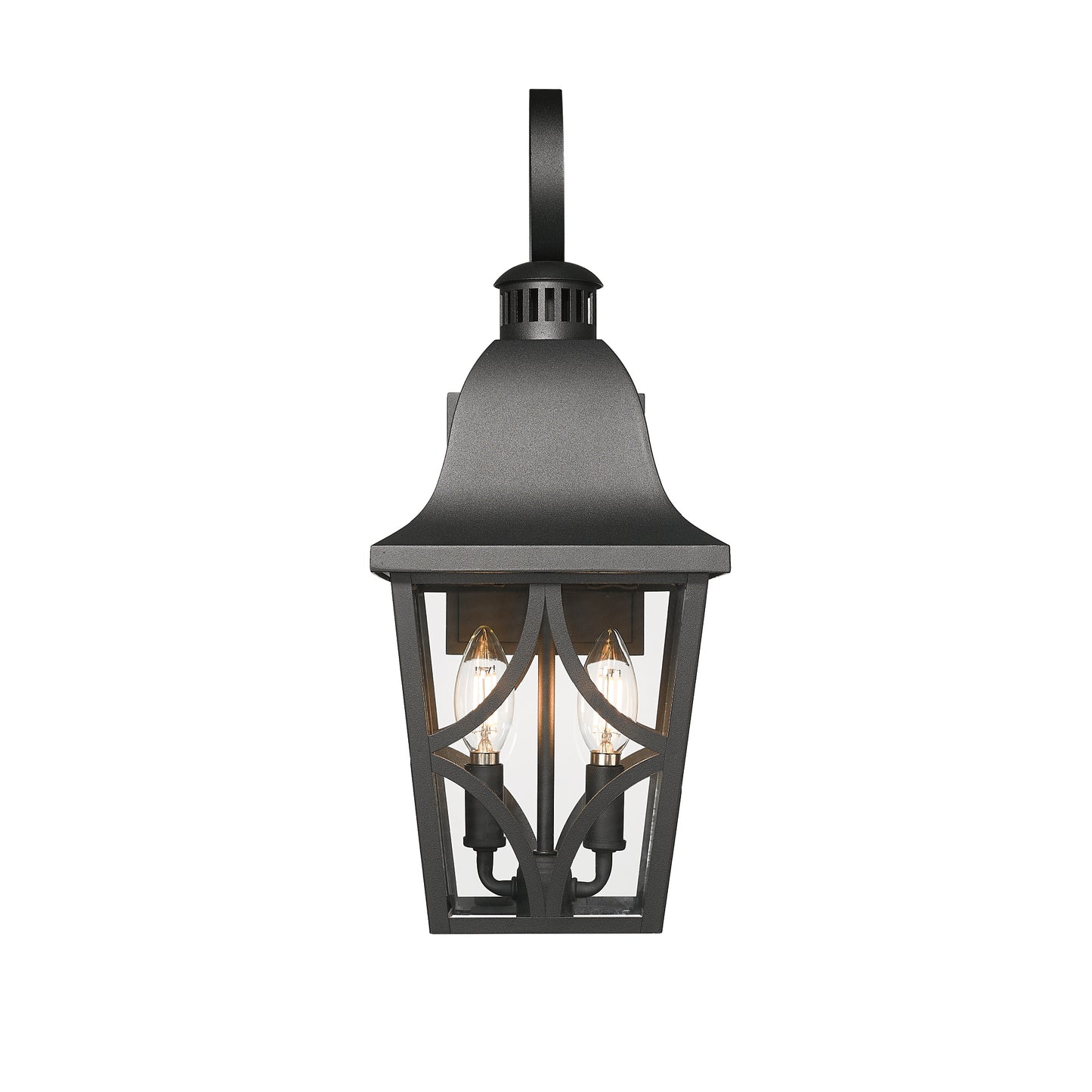 Outdoor Wall Light Fixtures, Waterproof Exterior Wall Sconce Porch Lights, Matte Black Outdoor Wall Lantern with Clear Glass, Outside Wall Mount Lighting for House, Garage, Front Door (2 pack)