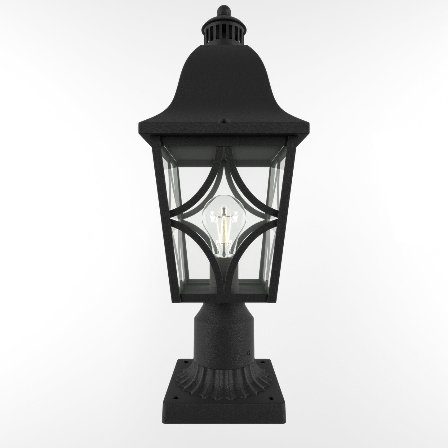 Outdoor Post Lights Lamp Post Light Fixture, Waterproof Aluminum Housing with Glass, Fence Post Deck Lighting for Garden, Patio, Pathway (2 pack)