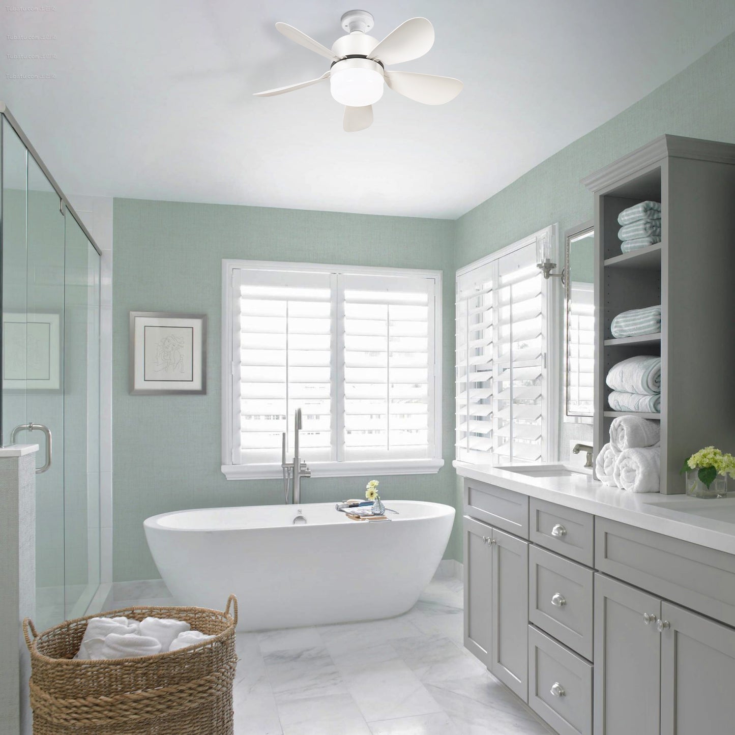 16 Inch Socket Fan Light Ceiling Fans with Remote Screw in Ceiling Fan DC Motor Noiseless 3 Wind Speed