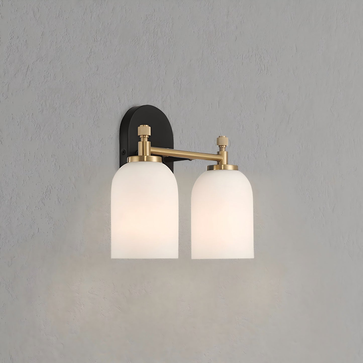 Vortex Traditional Style Two Lights Vanity Over Bathroom Mirror Wall Sconce with White Frosted Glass 12.25"W × 10.125"H × 5.5"E