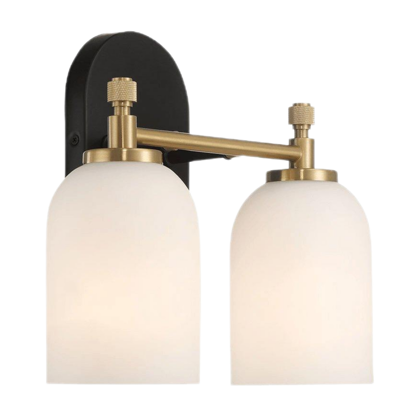 Vortex Traditional Style Two Lights Vanity Over Bathroom Mirror Wall Sconce with White Frosted Glass 12.25"W × 10.125"H × 5.5"E