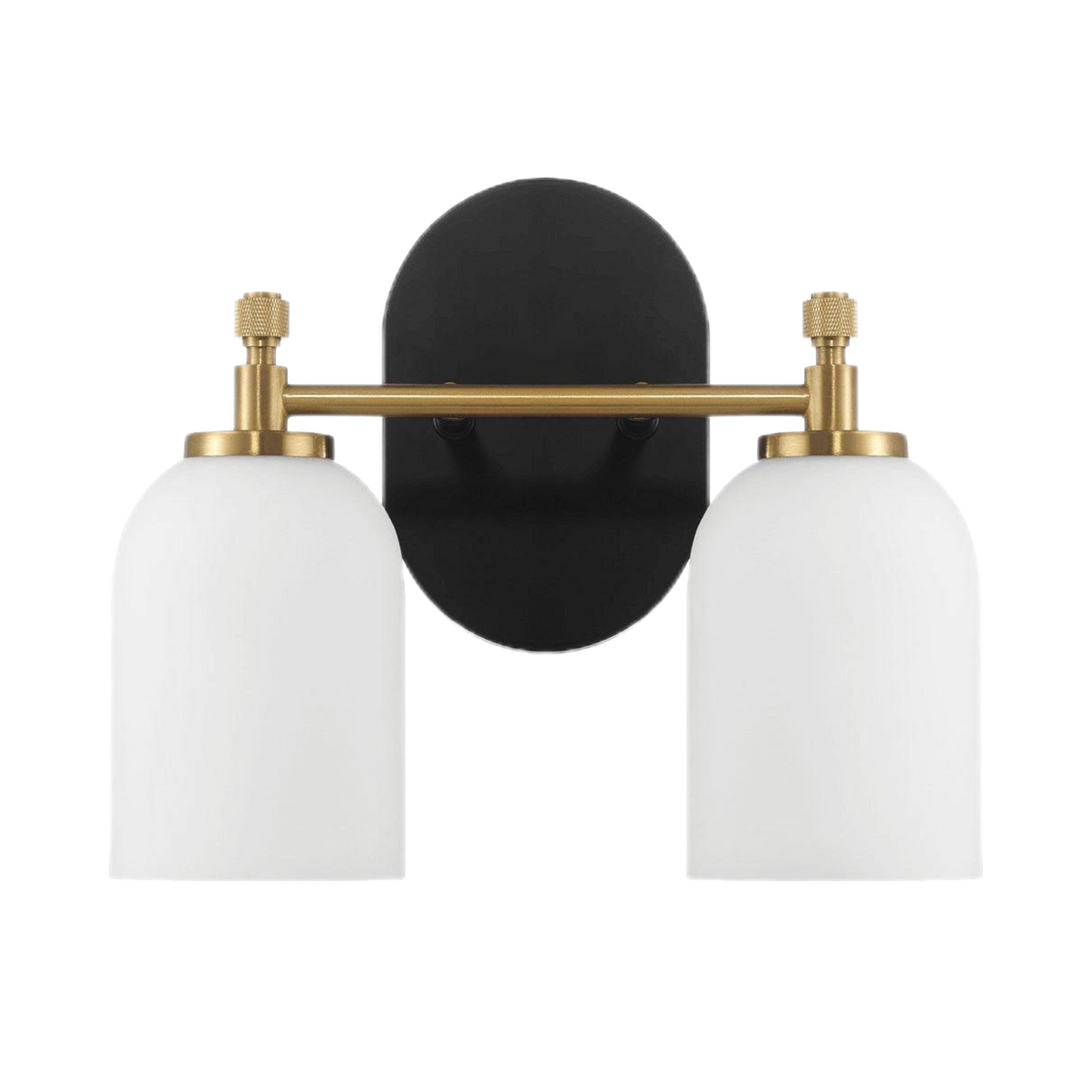 Vortex Traditional Style Two Lights Vanity Over Bathroom Mirror Wall Sconce with White Frosted Glass 12.25"W × 10.125"H × 5.5"E