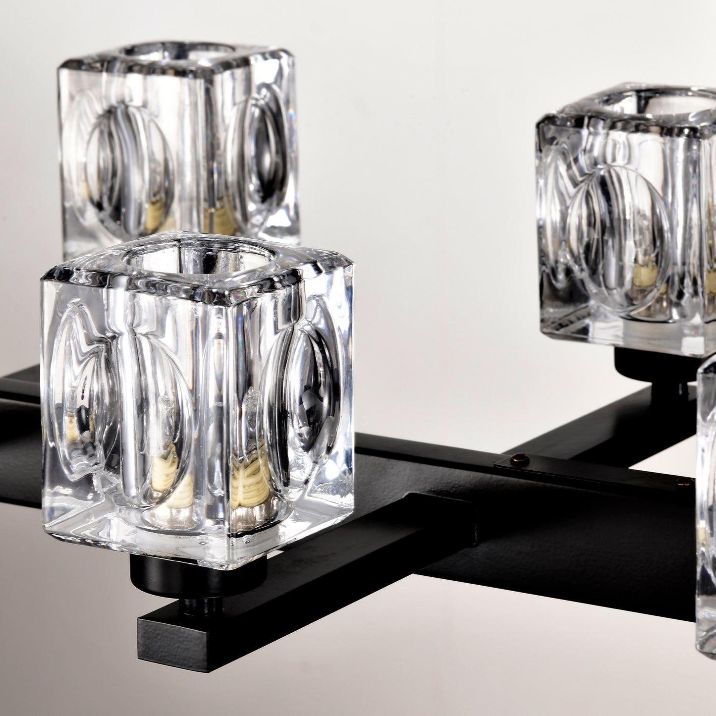 Chandelier for Dining Room, 10-Light Black Farmhouse Linear Pendant Light Fixture, Modern Crystal Hanging Lighting Chandelier for Kitchen Island, Bar, Long Table, G9 Bulb(10*G9*MAX 40W)