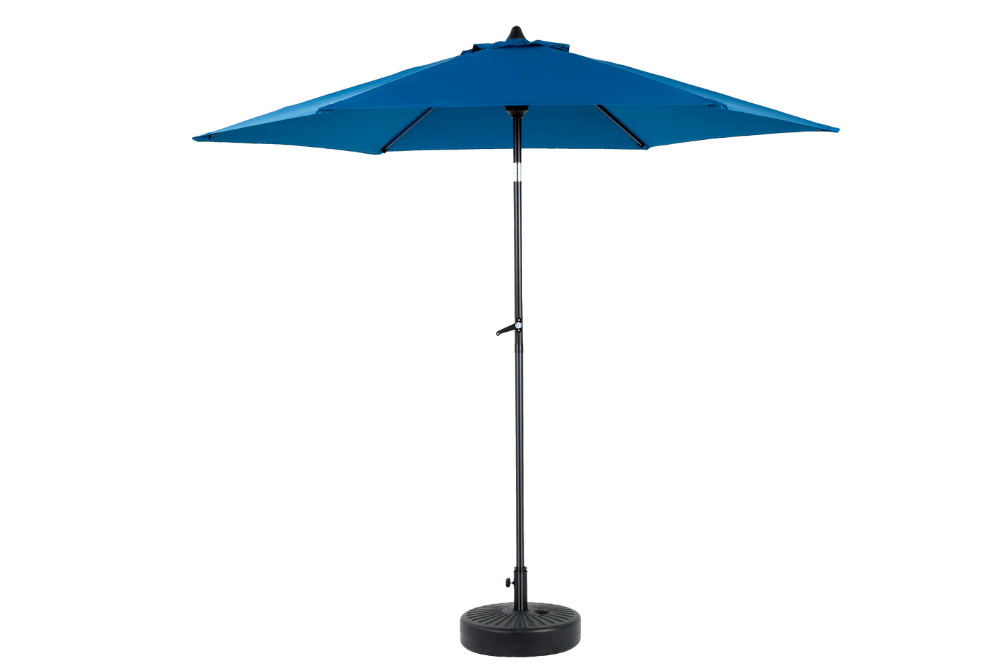 9FT Outdoor Patio Umbrella Outdoor Table Umbrella with Push Button Tilt and Crank, Market Umbrella 6 Sturdy Ribs , Deck, Backyard, Pool (Base Not Included) - ( Dark blue )