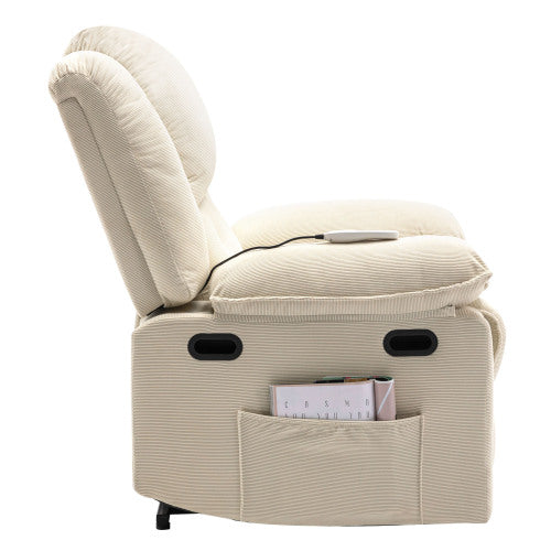 Massage Recliner,Power Lift Chair for Elderly with Adjustable Massage and Heating Function,Recliner Chair with Infinite Position and Side Pocket for Living Room(Old SKU:WF308781AAA) ,Beige