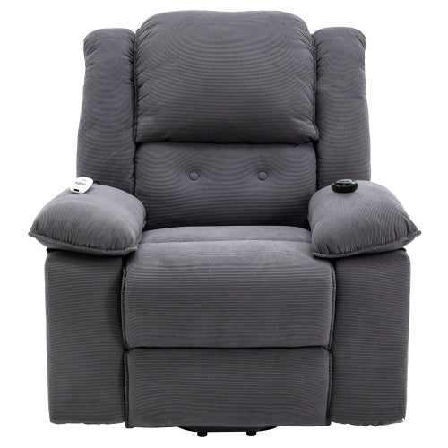 Massage Recliner,Power Lift Chair for Elderly with Adjustable Massage and Heating Function,Recliner Chair with Infinite Position and Side Pocket for Living Room(Old SKU:WF308781AAE) ,Gray
