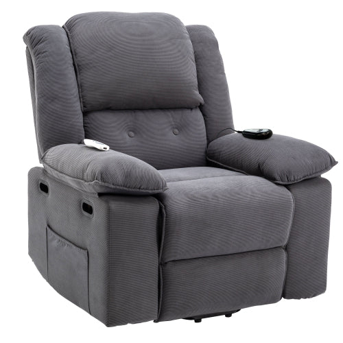 Massage Recliner,Power Lift Chair for Elderly with Adjustable Massage and Heating Function,Recliner Chair with Infinite Position and Side Pocket for Living Room(Old SKU:WF308781AAE) ,Gray