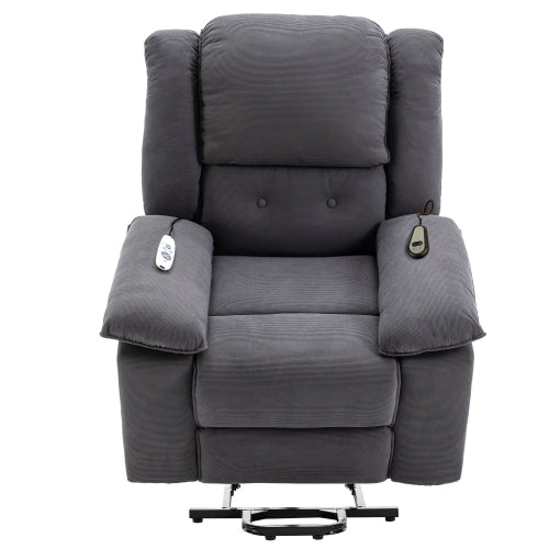 Massage Recliner,Power Lift Chair for Elderly with Adjustable Massage and Heating Function,Recliner Chair with Infinite Position and Side Pocket for Living Room(Old SKU:WF308781AAE) ,Gray