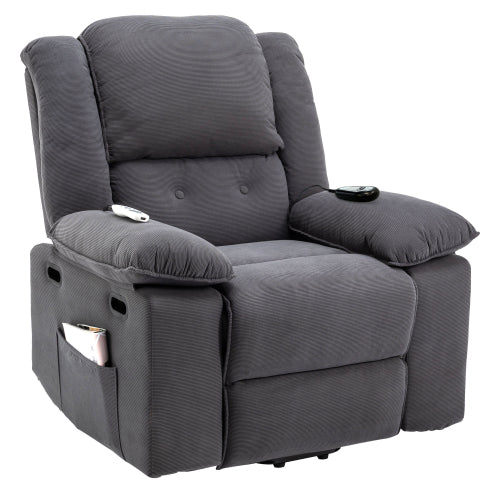 Massage Recliner,Power Lift Chair for Elderly with Adjustable Massage and Heating Function,Recliner Chair with Infinite Position and Side Pocket for Living Room(Old SKU:WF308781AAE) ,Gray
