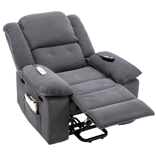 Massage Recliner,Power Lift Chair for Elderly with Adjustable Massage and Heating Function,Recliner Chair with Infinite Position and Side Pocket for Living Room(Old SKU:WF308781AAE) ,Gray