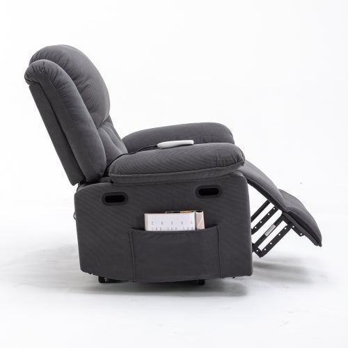 Massage Recliner,Power Lift Chair for Elderly with Adjustable Massage and Heating Function,Recliner Chair with Infinite Position and Side Pocket for Living Room(Old SKU:WF308781AAE) ,Gray