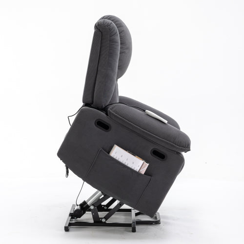 Massage Recliner,Power Lift Chair for Elderly with Adjustable Massage and Heating Function,Recliner Chair with Infinite Position and Side Pocket for Living Room(Old SKU:WF308781AAE) ,Gray