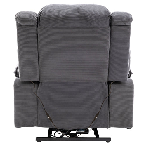 Massage Recliner,Power Lift Chair for Elderly with Adjustable Massage and Heating Function,Recliner Chair with Infinite Position and Side Pocket for Living Room(Old SKU:WF308781AAE) ,Gray