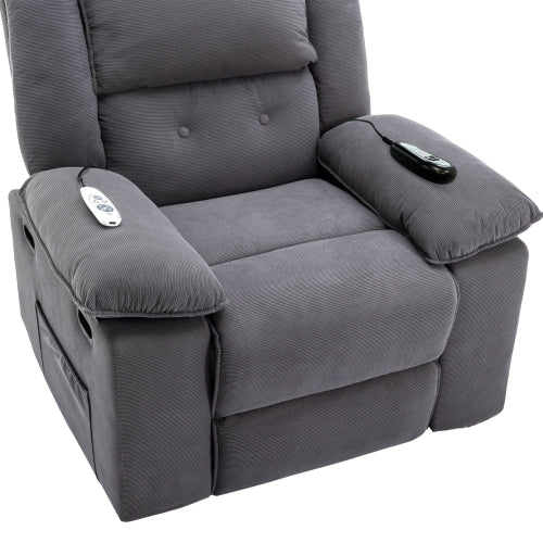 Massage Recliner,Power Lift Chair for Elderly with Adjustable Massage and Heating Function,Recliner Chair with Infinite Position and Side Pocket for Living Room(Old SKU:WF308781AAE) ,Gray