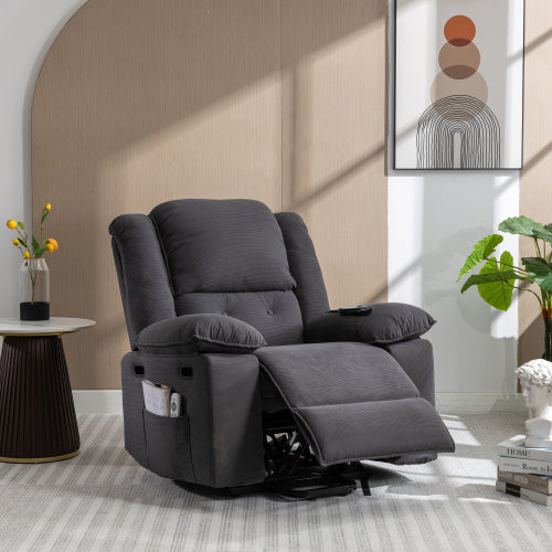 Massage Recliner,Power Lift Chair for Elderly with Adjustable Massage and Heating Function,Recliner Chair with Infinite Position and Side Pocket for Living Room(Old SKU:WF308781AAE) ,Gray