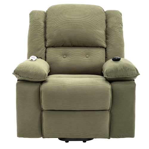 Massage Recliner,Power Lift Chair for Elderly with Adjustable Massage and Heating Function,Recliner Chair with Infinite Position and Side Pocket for Living Room (Old SKU:WF308781AAF),Green