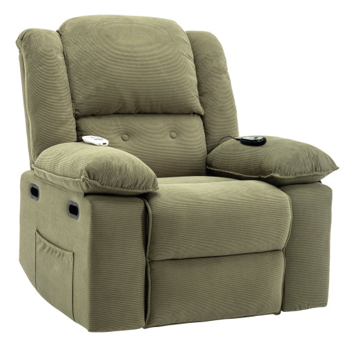 Massage Recliner,Power Lift Chair for Elderly with Adjustable Massage and Heating Function,Recliner Chair with Infinite Position and Side Pocket for Living Room (Old SKU:WF308781AAF),Green