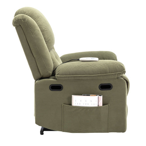 Massage Recliner,Power Lift Chair for Elderly with Adjustable Massage and Heating Function,Recliner Chair with Infinite Position and Side Pocket for Living Room (Old SKU:WF308781AAF),Green