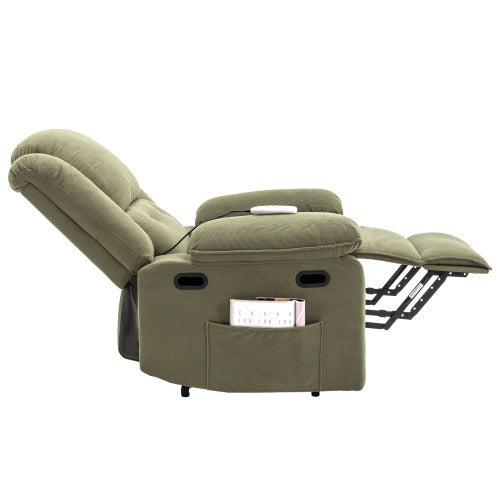 Massage Recliner,Power Lift Chair for Elderly with Adjustable Massage and Heating Function,Recliner Chair with Infinite Position and Side Pocket for Living Room (Old SKU:WF308781AAF),Green