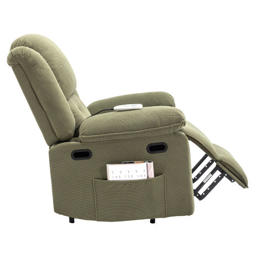 Massage Recliner,Power Lift Chair for Elderly with Adjustable Massage and Heating Function,Recliner Chair with Infinite Position and Side Pocket for Living Room (Old SKU:WF308781AAF),Green