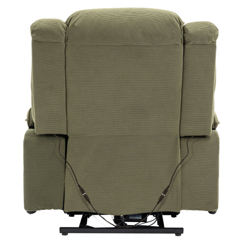 Massage Recliner,Power Lift Chair for Elderly with Adjustable Massage and Heating Function,Recliner Chair with Infinite Position and Side Pocket for Living Room (Old SKU:WF308781AAF),Green