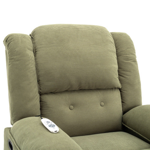 Massage Recliner,Power Lift Chair for Elderly with Adjustable Massage and Heating Function,Recliner Chair with Infinite Position and Side Pocket for Living Room (Old SKU:WF308781AAF),Green