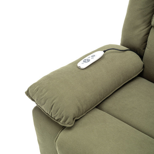 Massage Recliner,Power Lift Chair for Elderly with Adjustable Massage and Heating Function,Recliner Chair with Infinite Position and Side Pocket for Living Room (Old SKU:WF308781AAF),Green