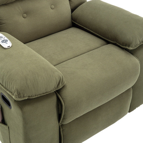Massage Recliner,Power Lift Chair for Elderly with Adjustable Massage and Heating Function,Recliner Chair with Infinite Position and Side Pocket for Living Room (Old SKU:WF308781AAF),Green