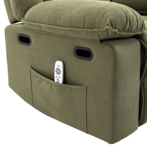 Massage Recliner,Power Lift Chair for Elderly with Adjustable Massage and Heating Function,Recliner Chair with Infinite Position and Side Pocket for Living Room (Old SKU:WF308781AAF),Green